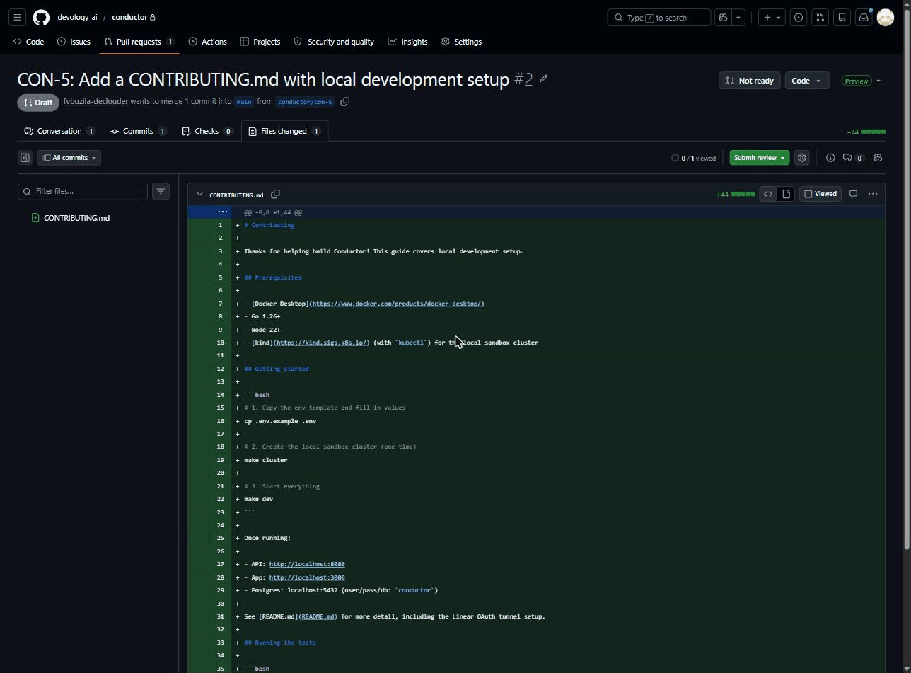 The actual draft PR diff on GitHub
